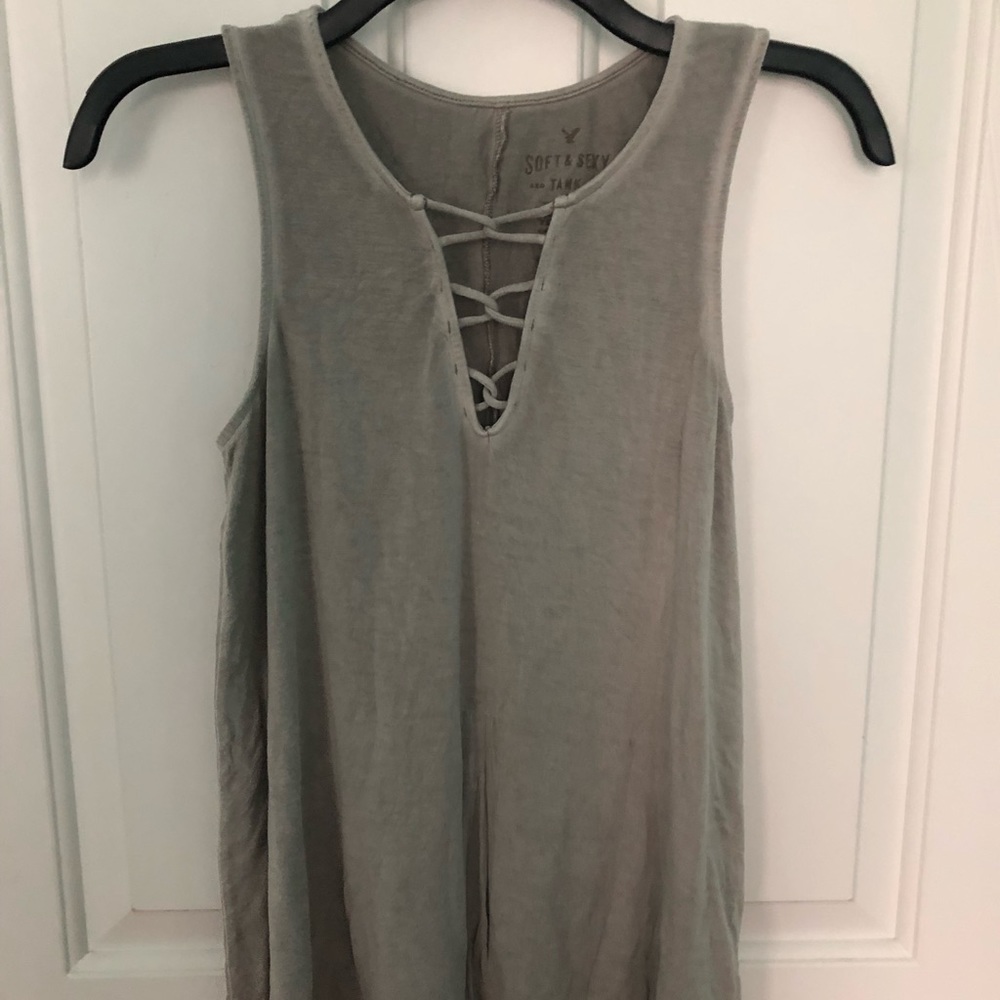 American eagle laced up tank